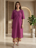 Purple Chikankari